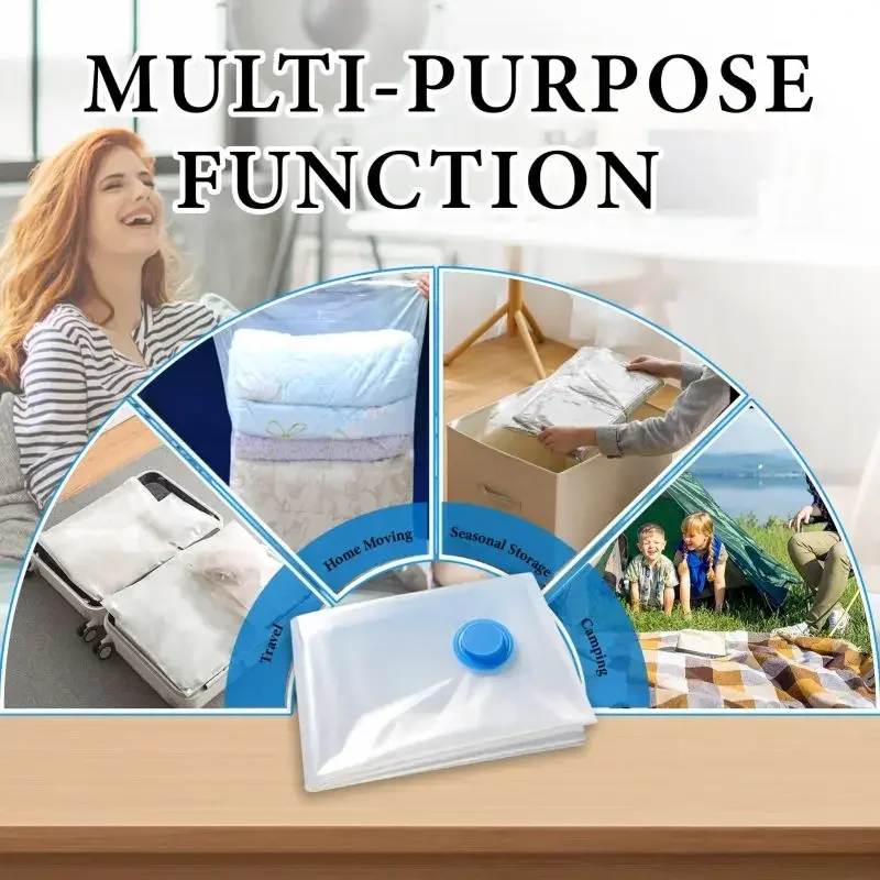 Vakuum-Aufbewahrungsbeutel, für Bettwäsche, Kissen, Handtücher, Kleidung, platzsparende Reise-Aufbewahrungstasche, mit handelektrischer Pumpe, Vakuumbeutel-Paket
