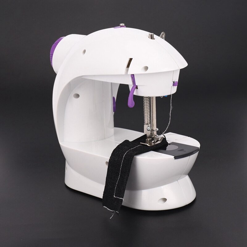-Eu Plug Mini Electric Handheld Sewing Machine Dual Speed Adjustment With Light Foot AC220V Double Threads Pedal Sewing Machi