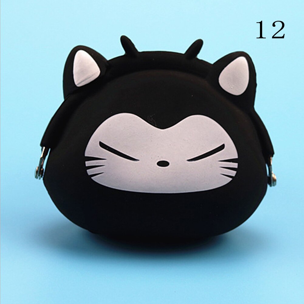 Women Coin Bag Silicone Storage Cute Animal Panda Cat Bear Mini Pouch Coin Bag Change Wallet Purse Hasp Wallet: 12