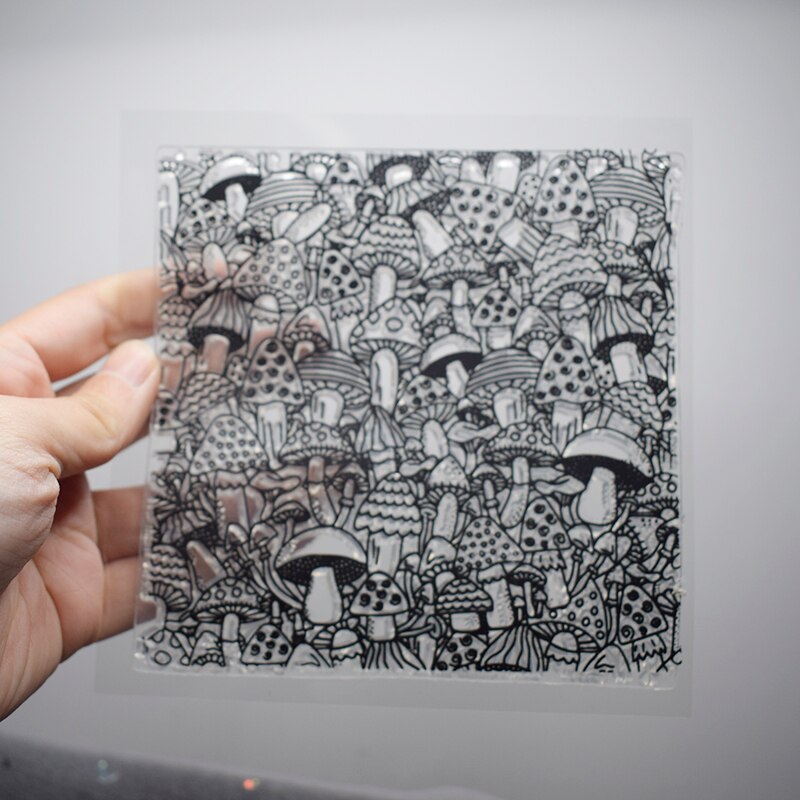 Polymer Clay Texture Stamp Sheets Template Cute Mashroom Pattern Clay Craft Art Supplies DIY Emboss Ceramic Pottery Tools