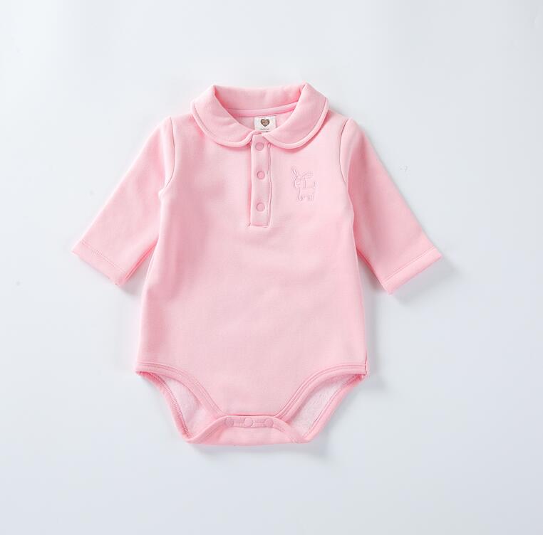 Baby Bodysuit Lange Mouwen Kleding Dikke Warme Kinderen Kleding Baby Meisjes Jongens Kleding Kinderen Jumpsuit 100% Katoenen Baby Overalls: pink / 4T