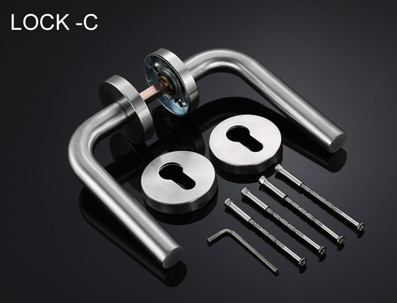 , 304 stainless steel Split door lock handle,Fire door handle,Brushed surface,Multiple appearances: LOCK C