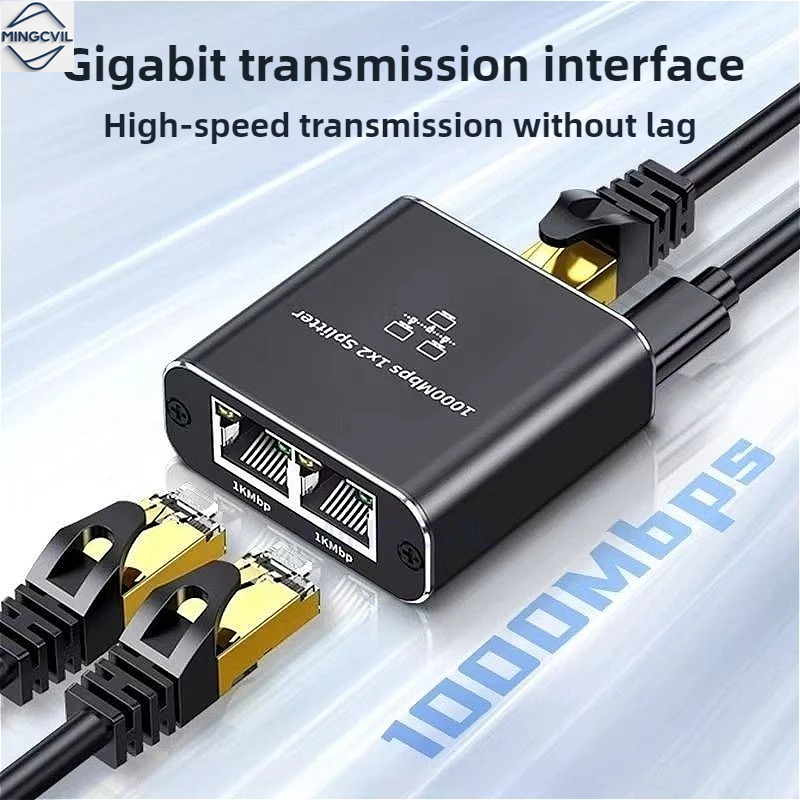 Gigabit Ethernet Switch Rj45 Splitter LAN Gigabit Extension Adapter 1000Mbps Network Connector 1to2 For PC Laptop TV Box Router