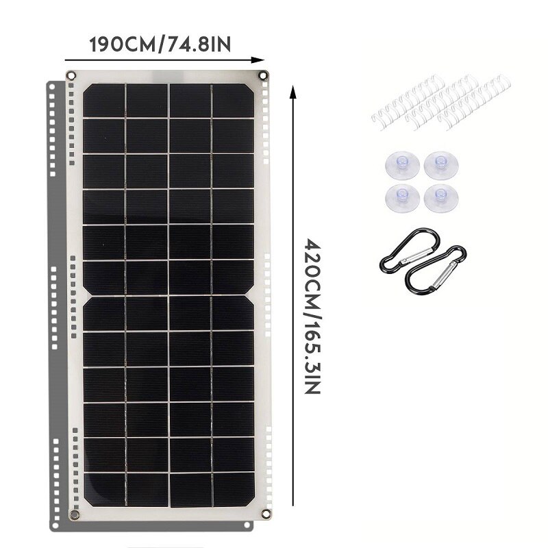 Solar Panel 12V 20W Semi-Flexible Monocrystalline DIY Module Cable Outdoor Connector Battery Charger Solar Cell