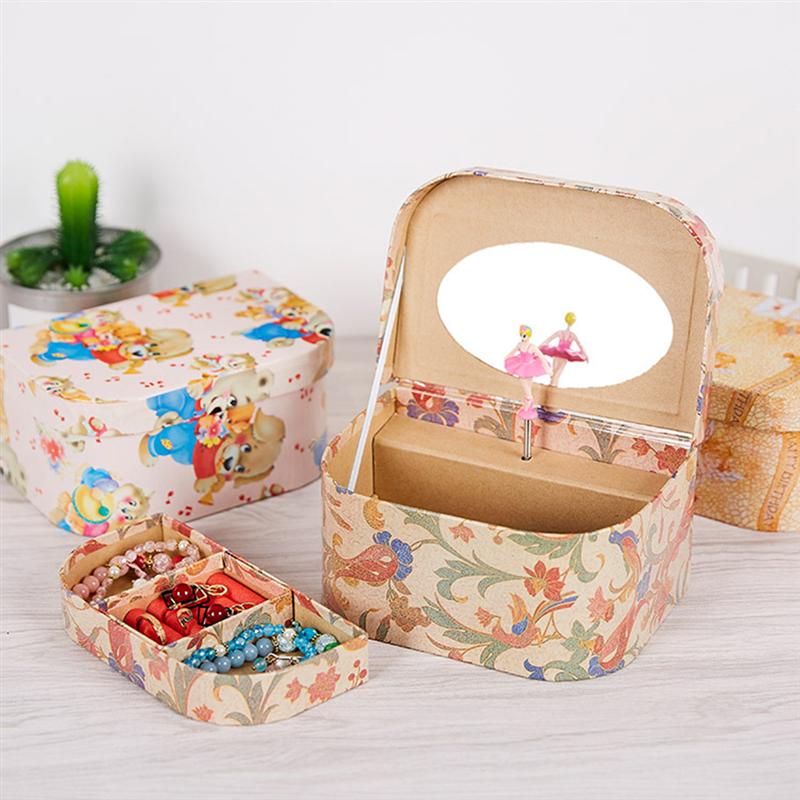 Classic Rotating Dancer Ballerina Girls Music Box Clockwork Jewelry Box Combination Storage Container Festival Organizer