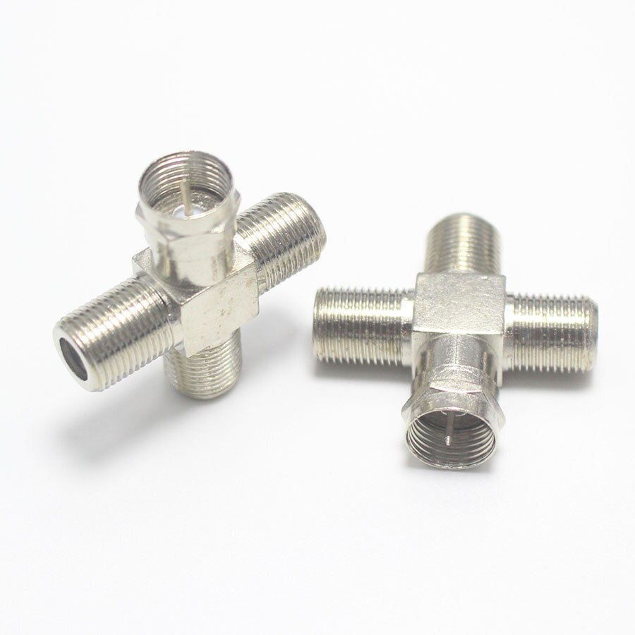 2pcs 2 in 1 F Head TV Male Plug Female jack Closed-circuit Joint Plug Right Angle Antennas TV Coaxial Plugs Adapter Connector: 003