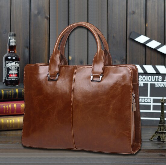 Olie wax leren heren aktetas handtas vintage laptop business tas beroemd merk heren messenger schoudertas