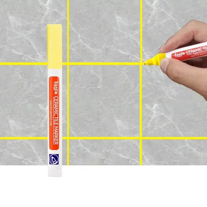 Stylo marqueur blanc étanche, réparation de couture murale, carrelage, marqueurs de coulis, sol salle de bains, outils de brosse à peinture de décontamination, 1/3 pièces: Bourgogne