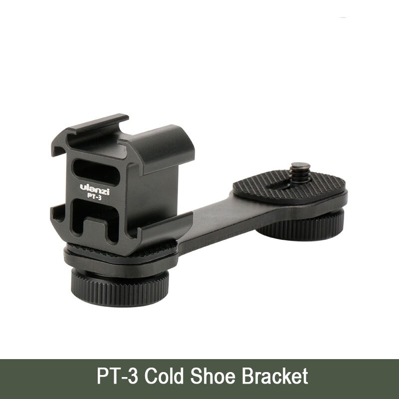 Ulanzi PT-3 Metal Extension Bar 3 Cold Shoe Mounts for Zhiyun Smooth 4/DJI OSMO/Vimble 2 Gimbal LED Light BY-MM1 Microphone: PT-03
