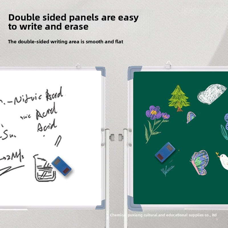 Justerbar whiteboard skrivebrettbrakett mobil slettbar tavle husholdningsvertikal dobbeltsidig magnetisk skrivebrett