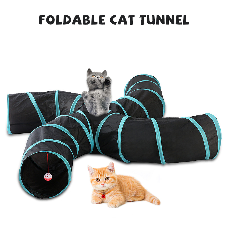 foldable pet tunnel multi-channel cat dog tent S type cat four way toy 2-5 hole channel portable reliable Four Seasons