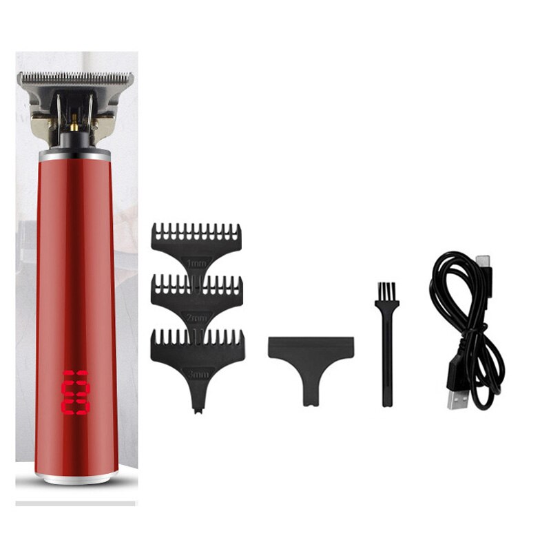 Tondeuse usb pour hommes, rasoir électrique pour cheveux et barbe, pour cheveux courts: T11- rouges