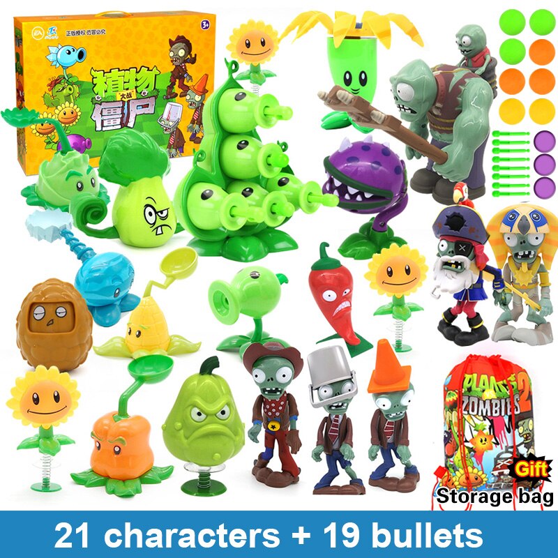 Role Plants Pea shooting Zombie 2 Toys Full Set for Boys Ejection Anime Children&#39;s Dolls Action Figure Model Toy No Box: no box E