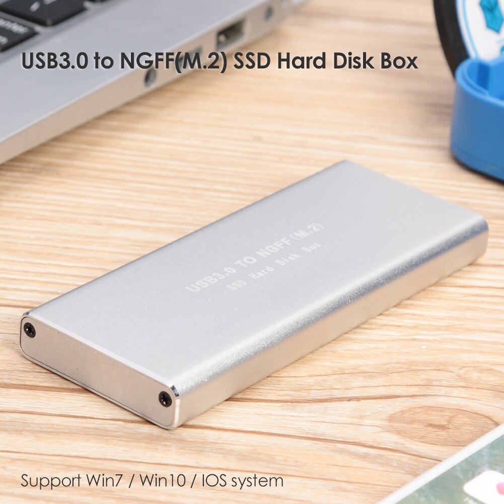 USB 3.0 M.2 NGFF Box Adapter 2230 2242 2260 2280 SSD External Enclosure Case HDD Case with USB Cable Pouch