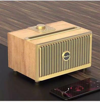 Altavoz inalámbrico con bluetooth para el hogar, altavoz retro clásico de madera, caja de sonido de de sonido súper alta, soporte para muebles de escritorio