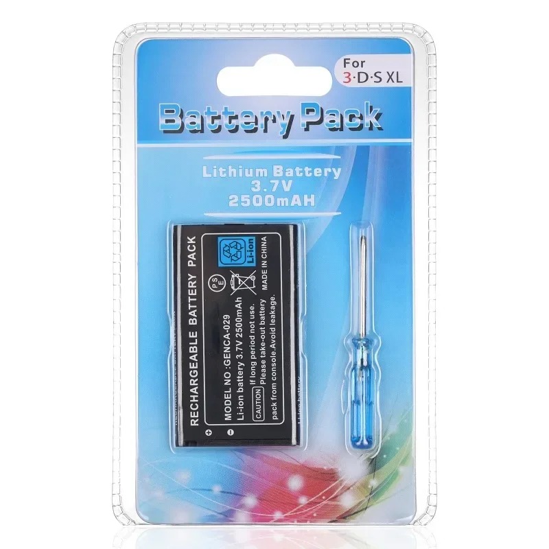 Bateria de lítio recarregável 3.7v 2500mah para bateria de substituição 3ds xl com chave de fenda para novo console de jogos 3ds xl/ll
