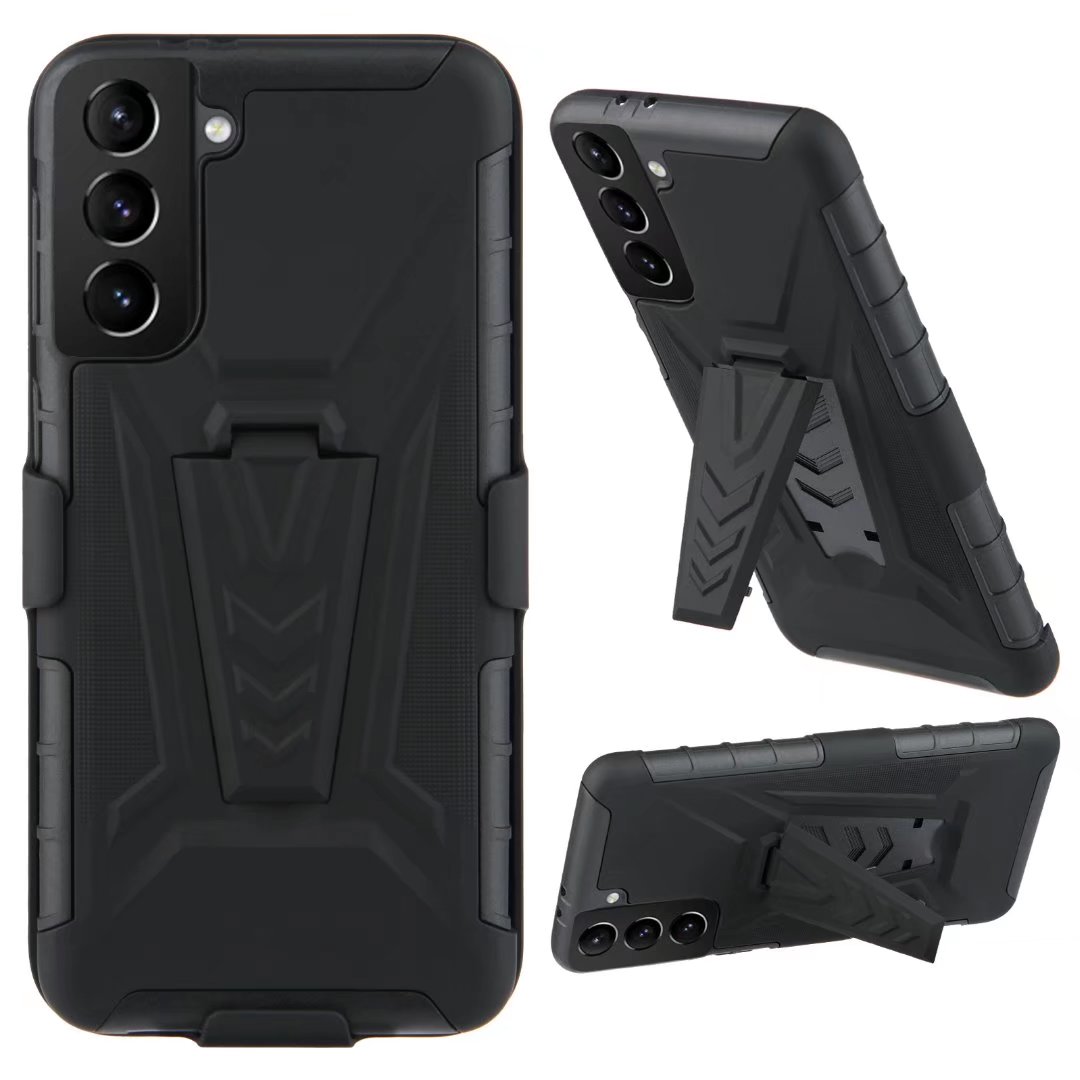 Combo Shell &amp; Holster Galaxy S22 5G/S22 Plus Case Slim Shell Case Kickstand Riemclip Voor samsung Galaxy S22 Ultra Case