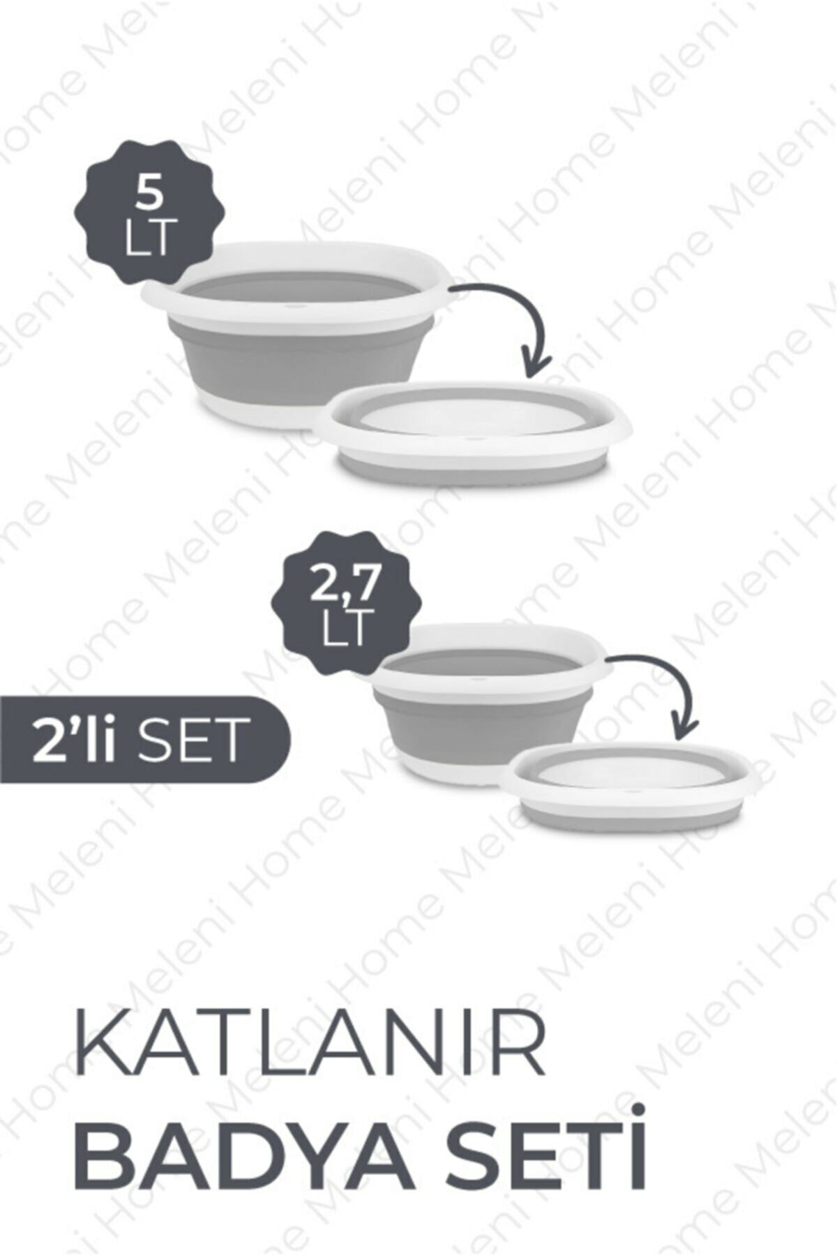 Washing bucket, folding laundry tub,retractable bucket. Bath Basin Accordion Foldable Bath Bath, Plastic folding bucket: 2.7lt and 5lt Set