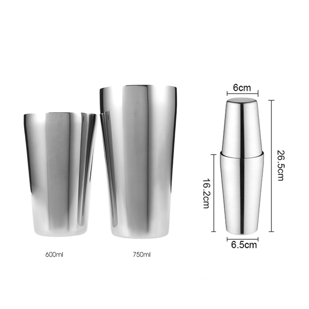 600ml Stainless Steel Cocktail Shaker Metal Martini Wine Shaker Boston Beer Mixer Bar Bartender Tools