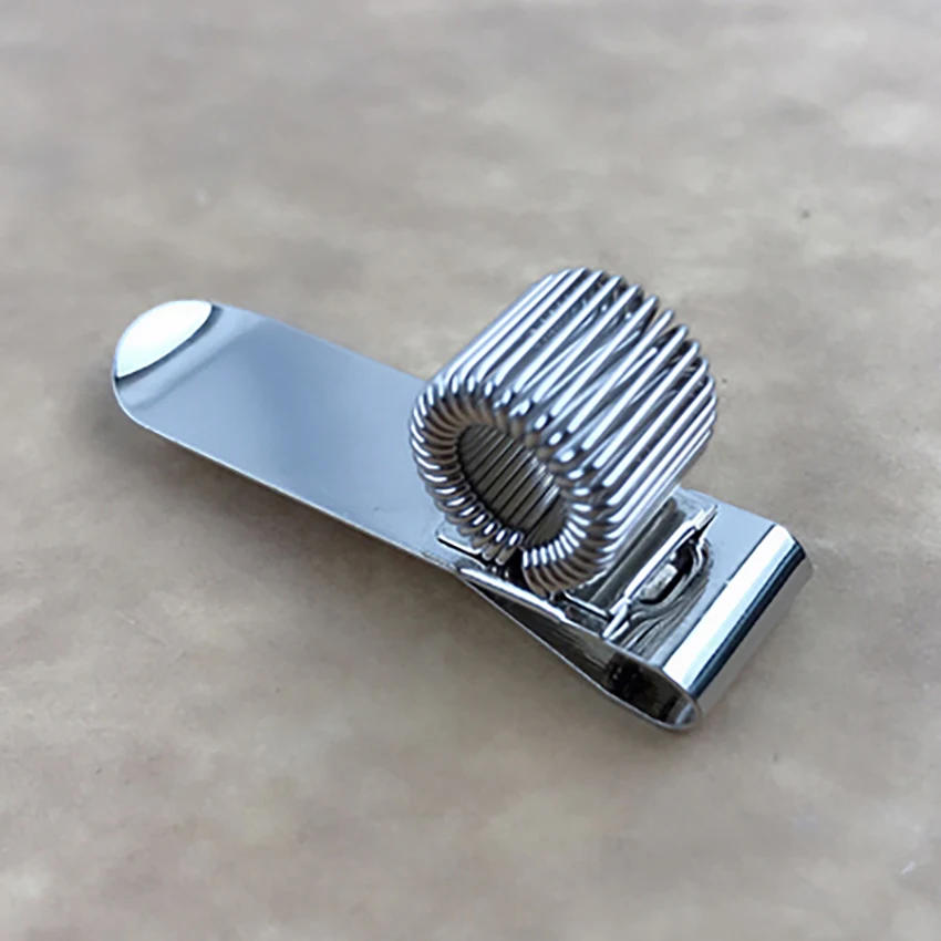 Stainless Steel Pen Holder Single/Double/Triple Hole Metal Spring Pen Holder With Pocket Clip for Home Office pluma titulares: Pink