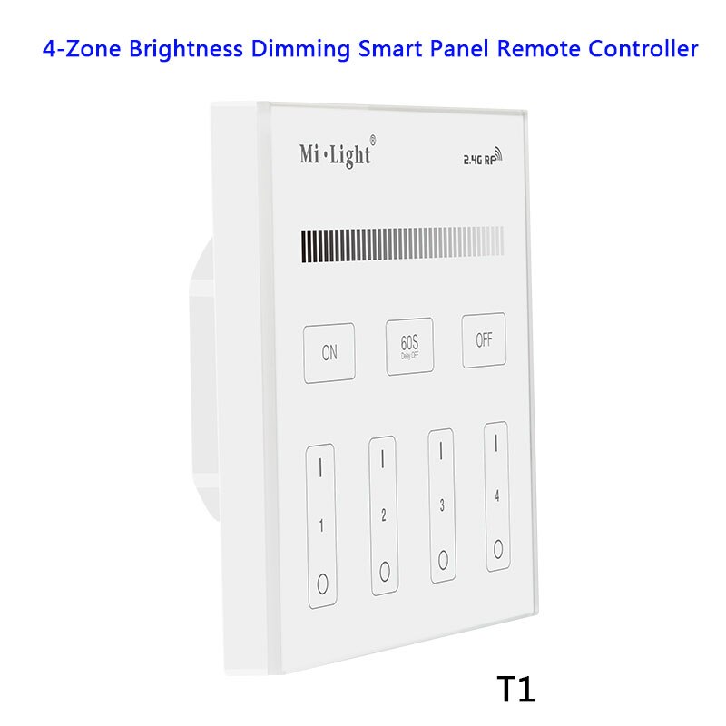 Miboxer smart touch panel dæmpbar dæmpning/ct/rgb/rgbw/rgb+cct led strip lys controller 2.4g trådløs fjernbetjening  p1/p2/p3/t1/t2/t3: T1