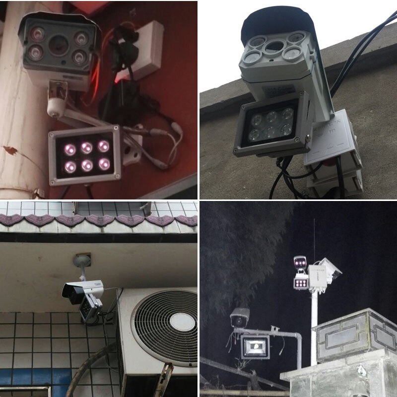 850nm Infrared Lamp 6 Array LED Metal Waterproof IR Fill illuminator Light 45 degree for CCTV Security IP Camera