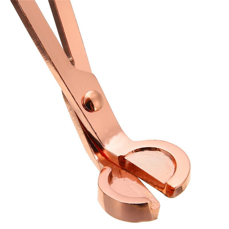Stainless Steel Candle Wick Trimmer Oil Lamp Trim Scissor Cutter Tool Hook Clipper Rose Gold Round Head Candle Scissors