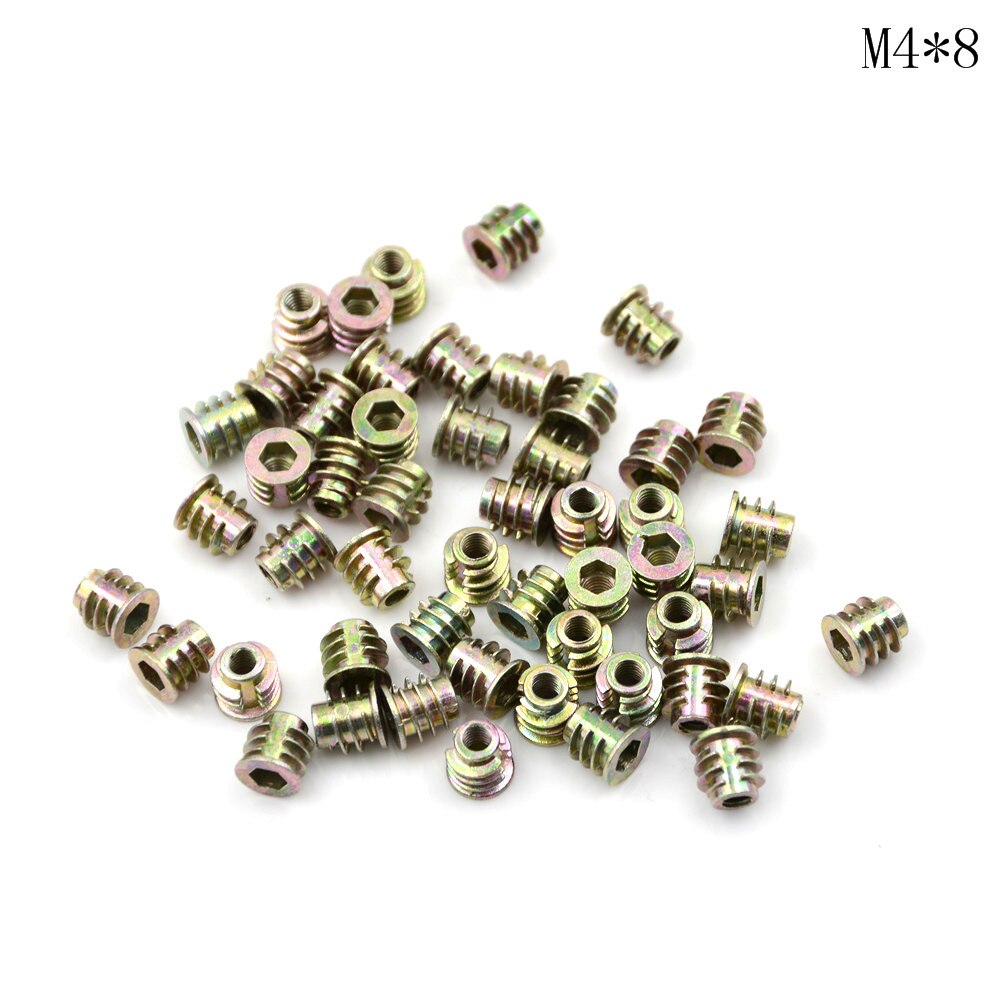 50Pcs M4 * 8/10/M5*10/8/13/M6*10/13 Zink legering Meubels Hex Socket Drive Hoofd Moer Schroefdraad Voor Hout Insert Noten: A1