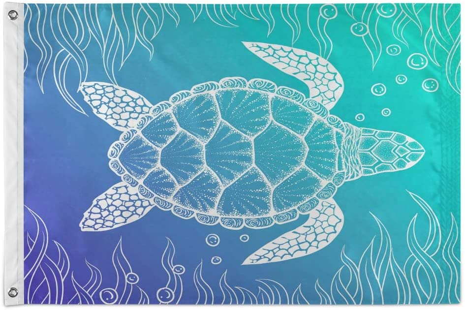 Abstract Tribal Ethnic Animal Turtle Garden Flag,3x5 Feet Polyester Fly Flags Banner with Grommets for Spring Home Outdoor