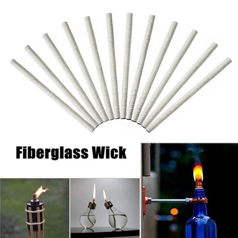 24 stk udendørs glasfiber væger olielampe væge vinflaske væger lightening fakkel væger til gård butik camping