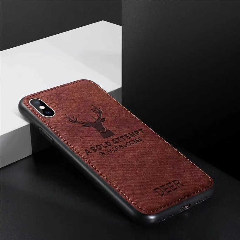 Case Voor Xiao mi mi CC9 pro HERTEN Patroon Doek Shockproof Back Cover Voor Mi Note 10 pro Canvas reliëf herten Elanden Behuizing Shell: CC9 Pro / Brown