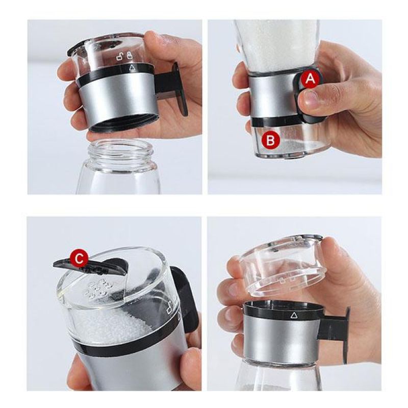 Push-type Salt Dispenser Spice Shaker salt shaker salt and pepper spice jar spice container Kitchen supplies
