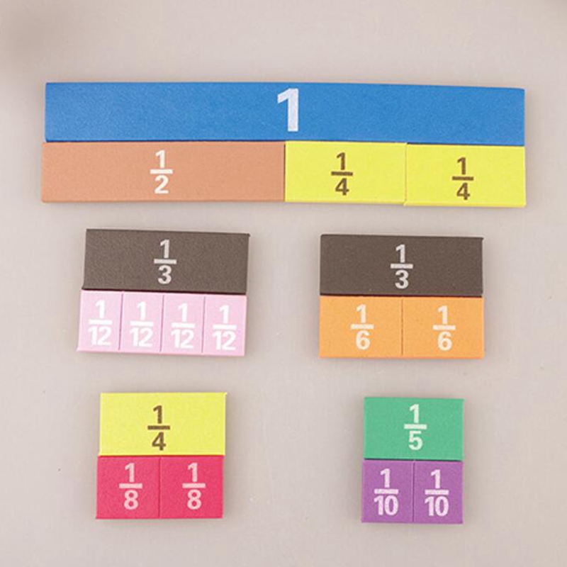 83 magnetische regenbogen-bruchteiler zum rechnen, mathespielzeug, bruchteiler, lernspiele für frühe mathematische fähigkeiten