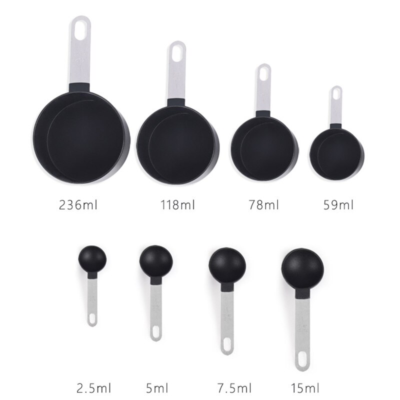 4 Stuks Multifunctionele Lepel Cup Meten Set Geschikt Voor Nemen Koffiebonen Rvs Handvat Keuken Bakken Gadgets