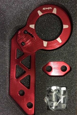 adjustable VMS split rear towing hook tail hook car modification rear rod towing hook decorative towing hook: red