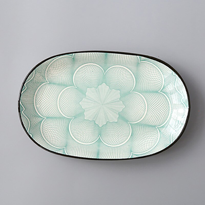 Chique restaurant keramische visschotel, groot ovaal bord, huishoudelijk bord, gestoomde visschotel: 3