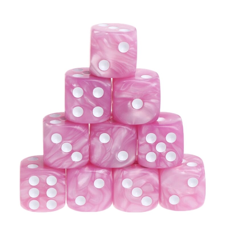 Dadi poliedrici acrilici di Digital di 10 pz/set per la barra del partito del gioco da tavolo: Colore rosa