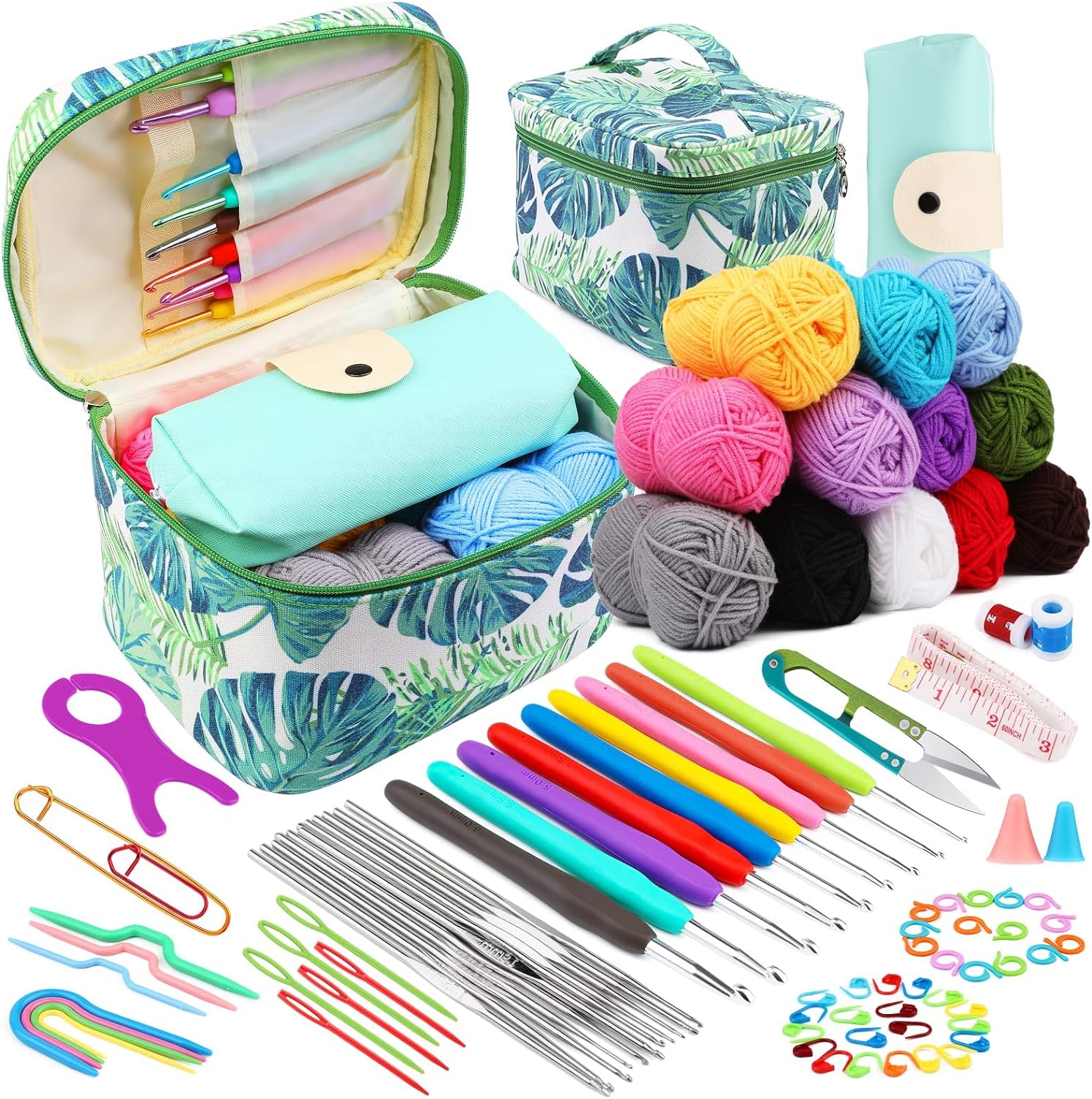 Kit de crochet pour débutants et adultes, kits de crochet pour débutants, aiguilles à tricoter pour enfants et plus un kit pour débutants plus idéal: plum