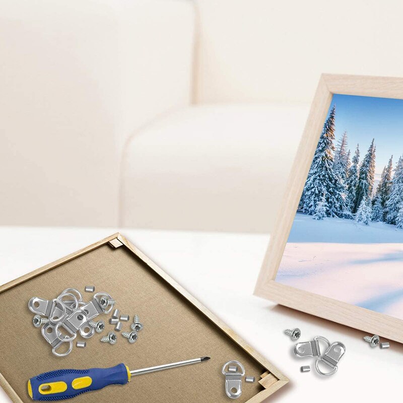 170 stuks schilderijhangers d-ring fotolijst ophanghaak crimpbuis schroef met 30m ophangdraden olieverfschilderij spiegellijst decoratie