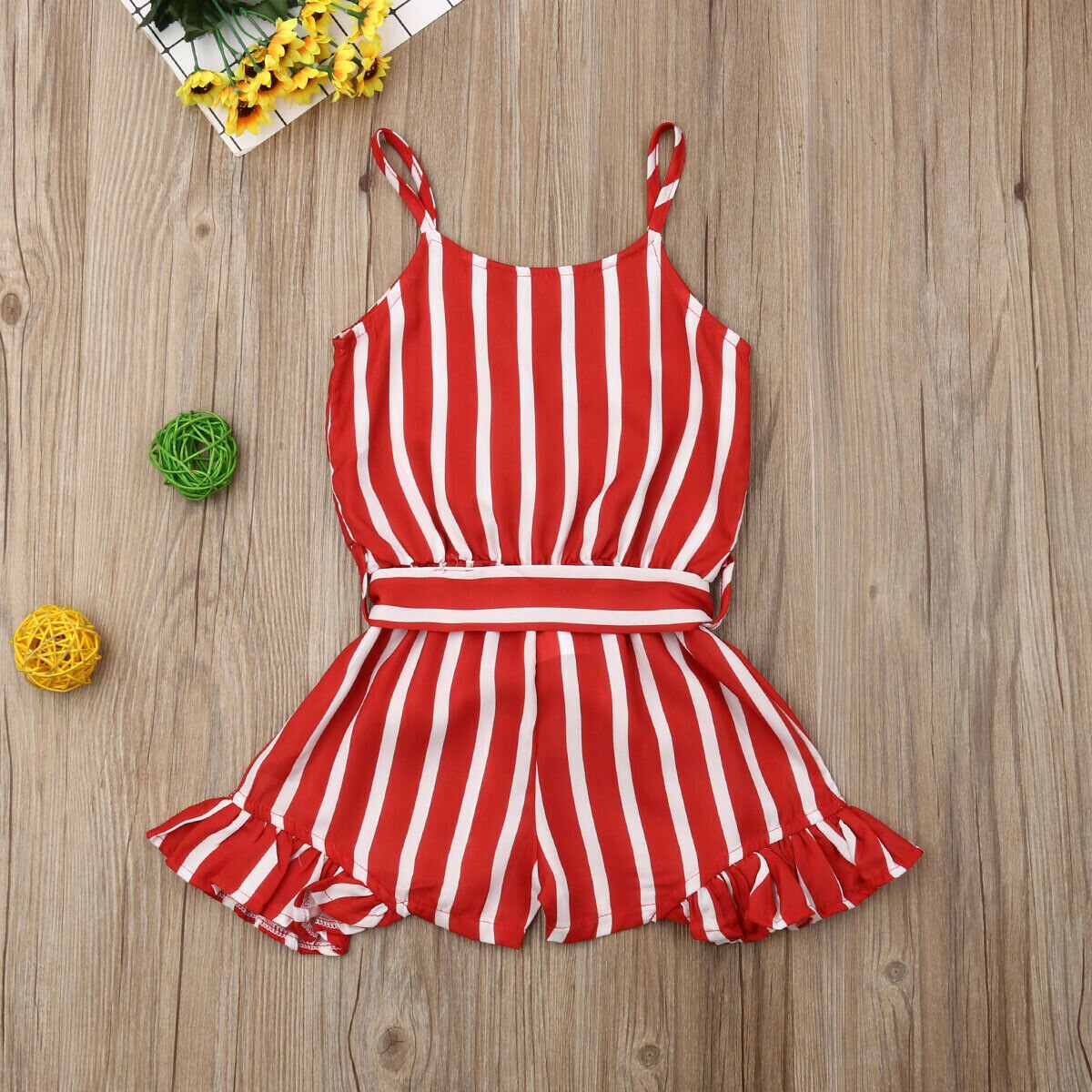 Ropa para niñas pequeñas, pelele a rayas con tirantes, mono sin mangas de gasa para playa, de verano