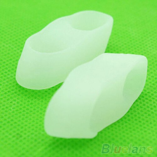 1 par de gel 2 buracos dedo do pé pinky orthotics separador cauda toe straightener separador 2mon 2o7f bgqw