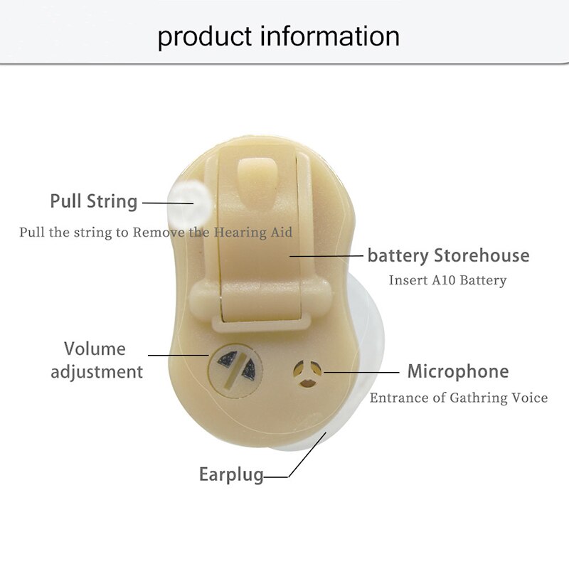 Hearing aids for deafness mini elderly sound amplifier in ear Micro Hearing Aid for Seniors Invisible Adjustable Wireless with