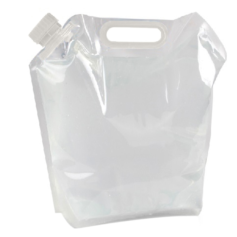 5L Folding Drinking Water Container Handheld Portable Clear Water Bag Camping Water Holder Survival Water Carrier Handle bag