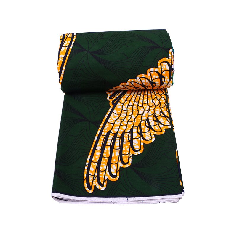 100% Cotton Dark Green Print Fabric Guarantee Real Wax African Fabric