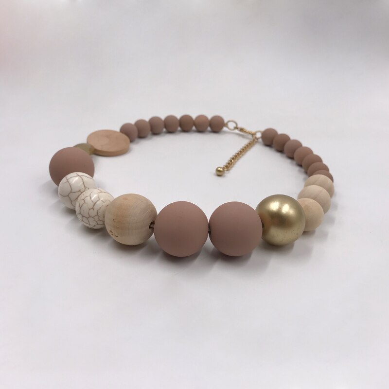 Kara &amp; Boerenkool Boho Sieraden Gothic Kraag Ketting Waxkoord Hars Hout &amp; Stone Kralen Aards Collares Ketting Vrouwen accessoires