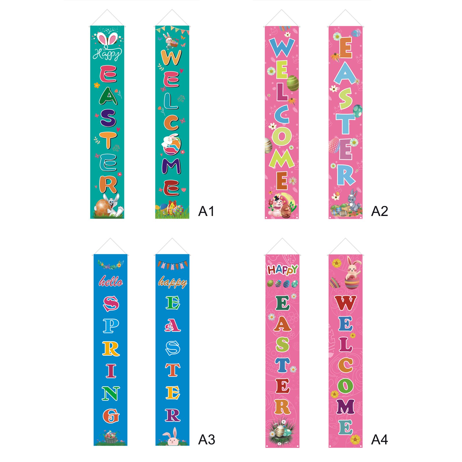 Easter Poster Flag Home Walls Spring Outdoor Indoor Couplet Decoration Festival Supplies Polyester Cloth Porch Sign