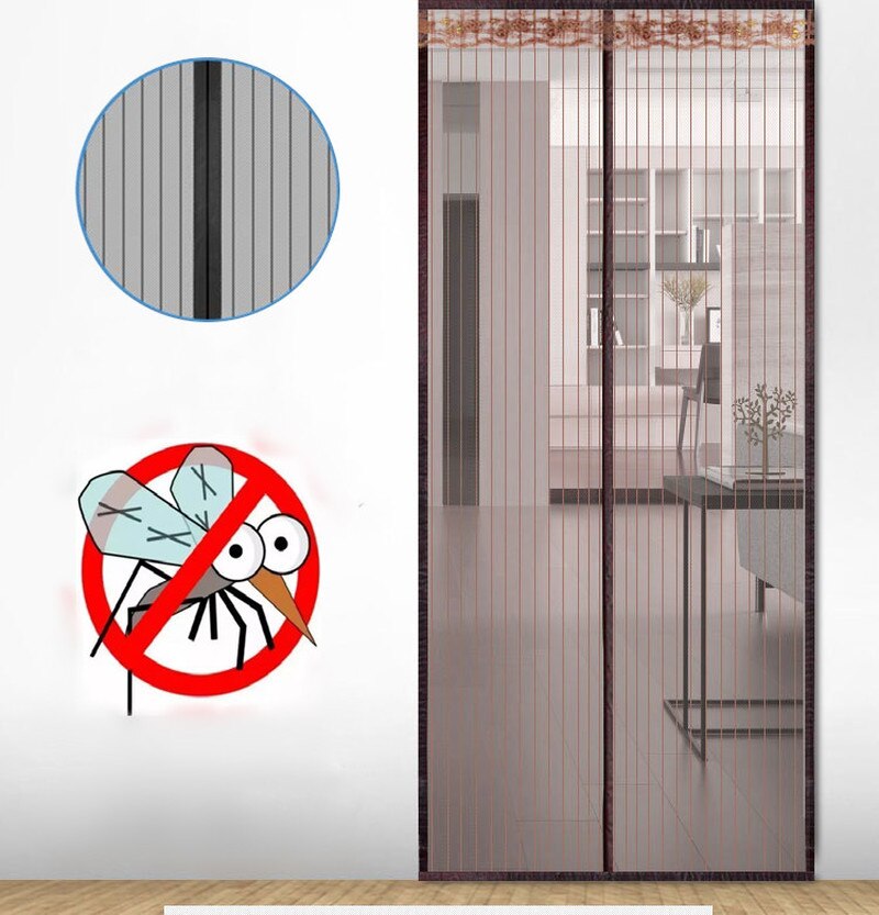Magnetic Screen Door Curtain Anti-Mosquito Net Fly Screen Mosquito Protection Net Magnet Spring for Doors Windows