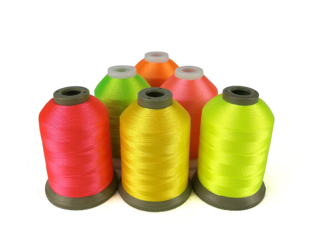Neon Colors Polyester Embroidery Machine Thread 6 Colors, 1000M Each