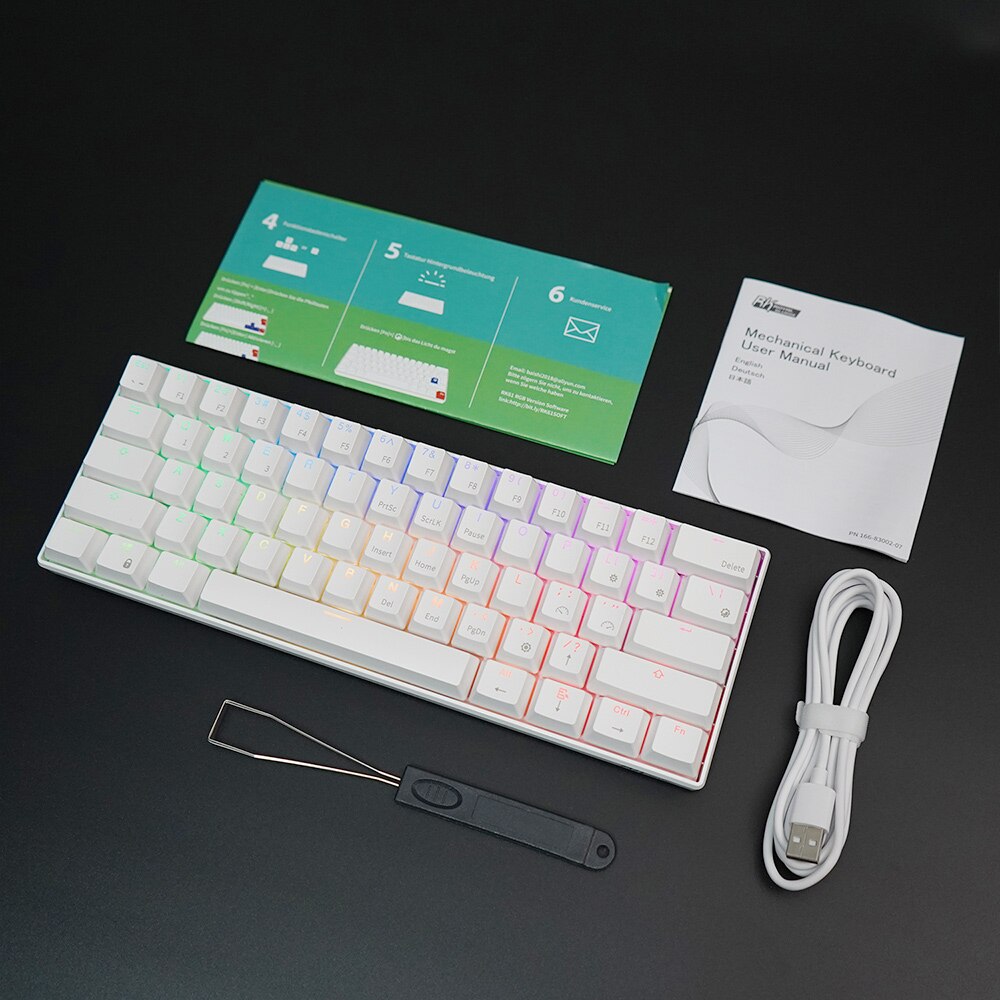 RK61 bezprzewodowa klawiatura mechaniczna klawiatura wymienna na gorąco na PC Bluetooth5.0/2.4Ghz/przewodowa klawiatura do gier tri-mode 61 klawiszy RGB