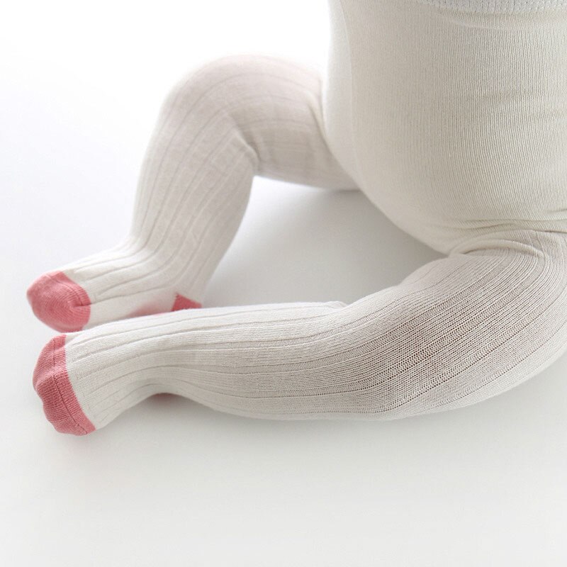 Spring Soft Cotton Baby Girl Tights Newborn Infant Solid Leg Warmers Pantyhose Stitching Warm Baby Stockings Baby Strumpfhose